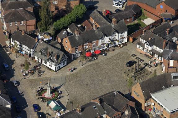 aerial photograph of Sandbach Crosses Cheshire